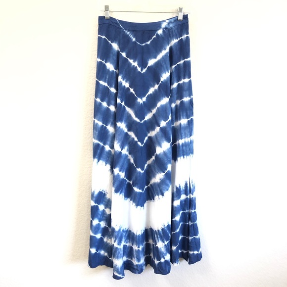 Lulus To Dye For Maxi Skirt Blue and White Boho - Picture 2 of 4